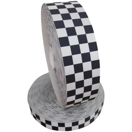 Cinta de algodón reflejante cuadriculada