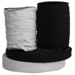 Elástico crochet blanco y negro