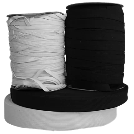 Elástico crochet blanco y negro