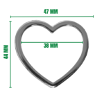 Hebilla corazón medidas