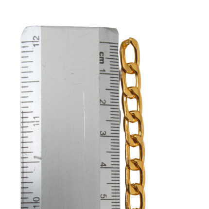 Cadena Aluminio Dorada Plana medidas