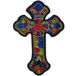 Parche Bordado de cruz con corazón