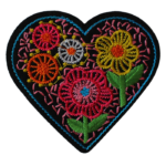 Parche de corazón Bordado con flores