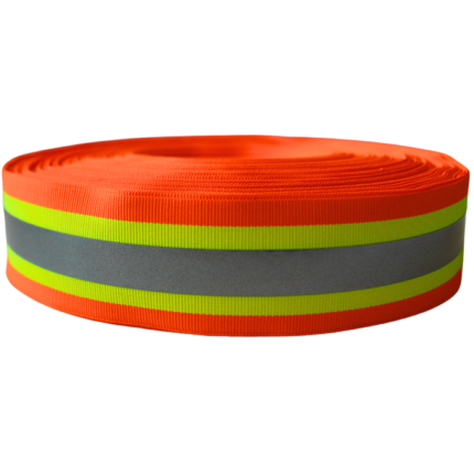 Popotillo reflejante tricolor naranja, amarillo, gris