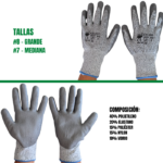 Guantes anticorte talla 8 y talla 7 con vidrio